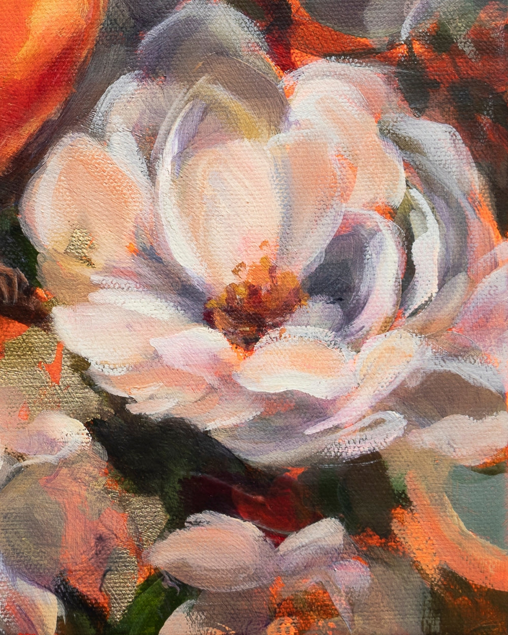 Original oil painting of a flower from the painting In Good Company by Alexiss Malolo